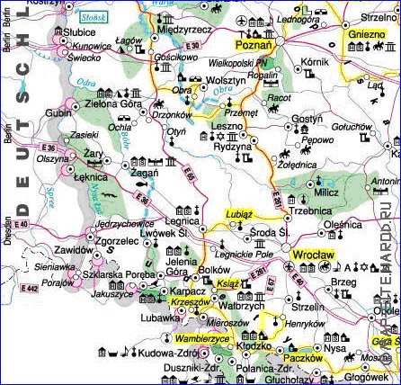 carte de Pologne en langue polonaise