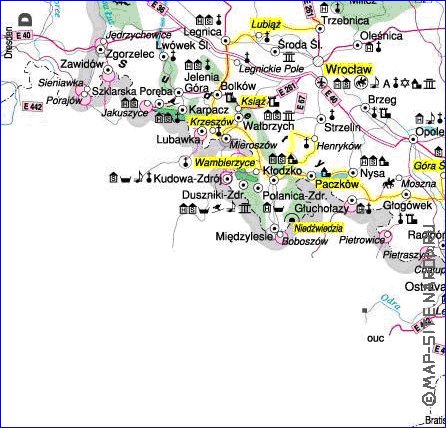 mapa de Polonia em polones