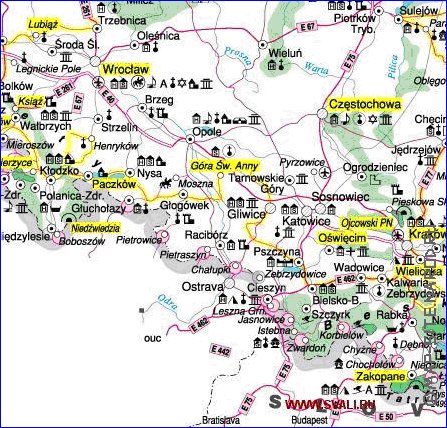 mapa de Polonia em polones