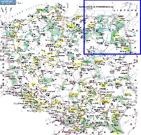 mapa de Polonia em polones