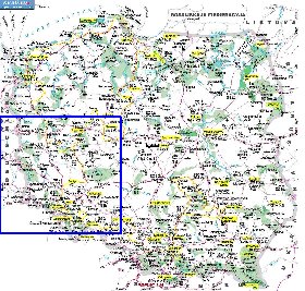 mapa de Polonia em polones