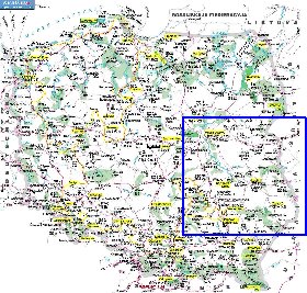 mapa de Polonia em polones