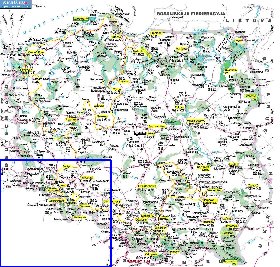 mapa de Polonia em polones