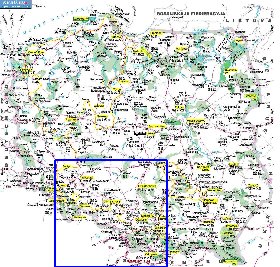 mapa de Polonia em polones