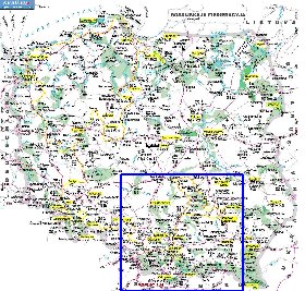 mapa de Polonia em polones