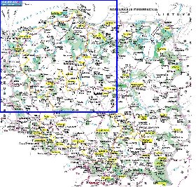 mapa de Polonia em polones