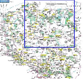 mapa de Polonia em polones