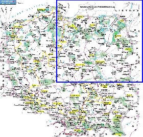 mapa de Polonia em polones