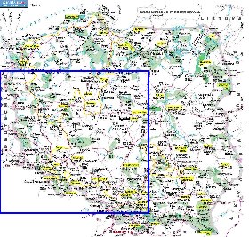 mapa de Polonia em polones