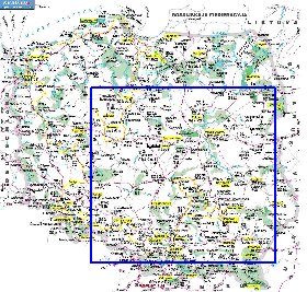 mapa de Polonia em polones