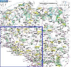 mapa de Polonia em polones