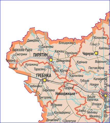 carte de Oblast de Poltava