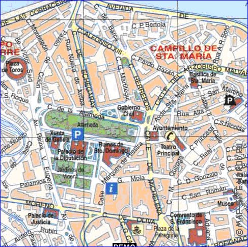 mapa de Pontevedra