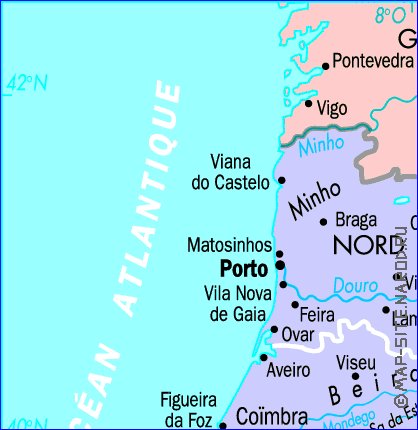 Administratives carte de Portugal