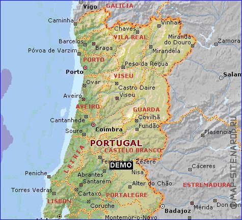 Administrativa mapa de Portugal