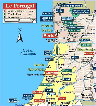 carte de Portugal