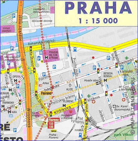 carte de Prague dans la langue tcheque