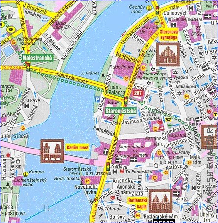 carte de Prague dans la langue tcheque