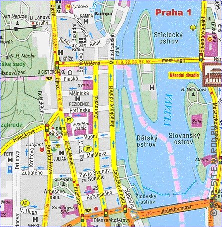 carte de Prague dans la langue tcheque