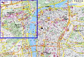 mapa de Praga no idioma checo