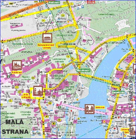 carte de Prague dans la langue tcheque