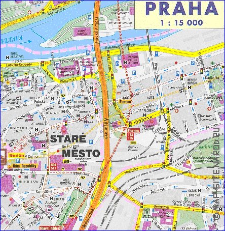 carte de Prague dans la langue tcheque