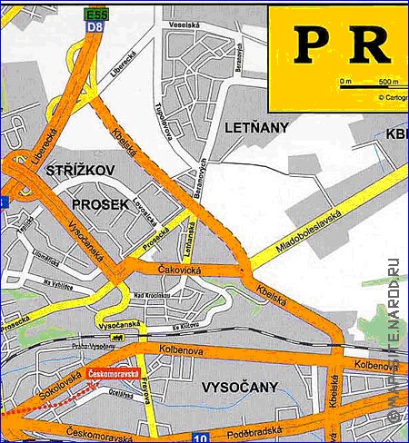 carte de Prague en anglais