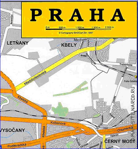 carte de Prague en anglais