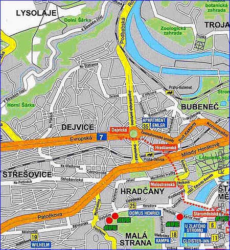 carte de Prague en anglais