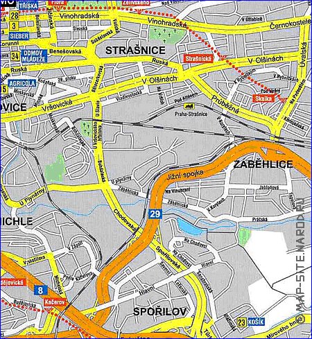 carte de Prague en anglais