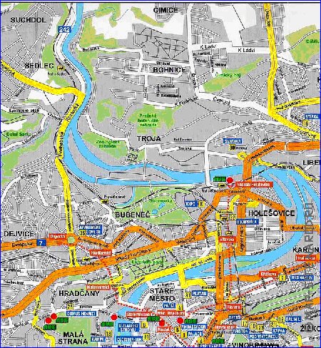 carte de Prague en anglais