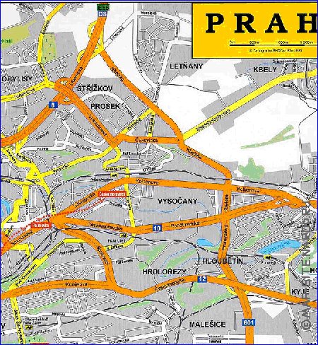 carte de Prague en anglais