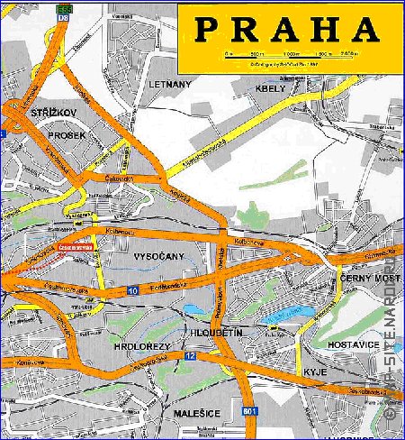 carte de Prague en anglais