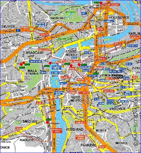 carte de Prague en anglais