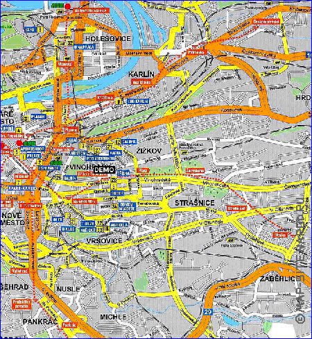 carte de Prague en anglais