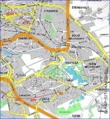 carte de Prague en anglais