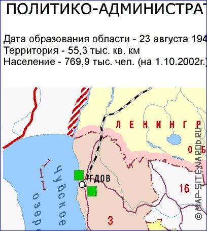 Administratives carte de Oblast de Pskov