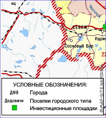 Administrativa mapa de Oblast de Pskov