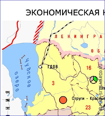 Economico mapa de Oblast de Pskov