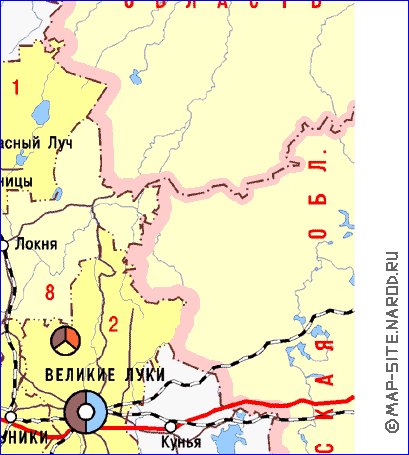 Economico mapa de Oblast de Pskov