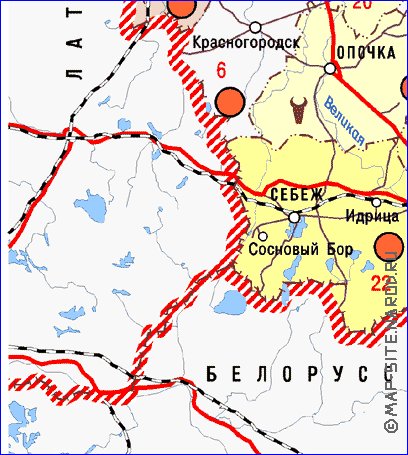 Economico mapa de Oblast de Pskov