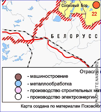 Economico mapa de Oblast de Pskov