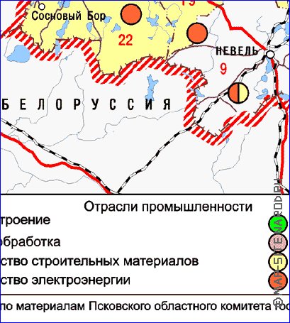 Economico mapa de Oblast de Pskov