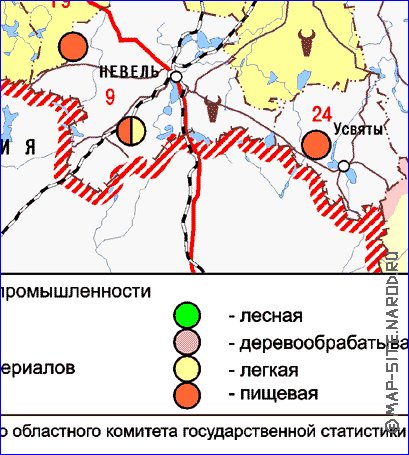 Economico mapa de Oblast de Pskov