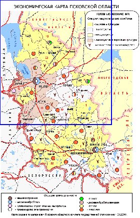 Economico mapa de Oblast de Pskov