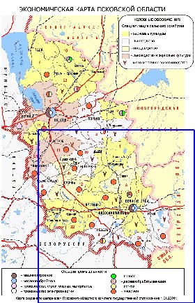 Economico mapa de Oblast de Pskov