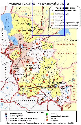 Economique carte de Oblast de Pskov