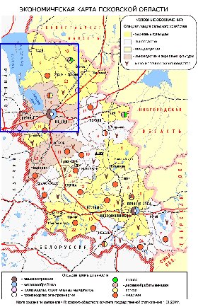 Economique carte de Oblast de Pskov