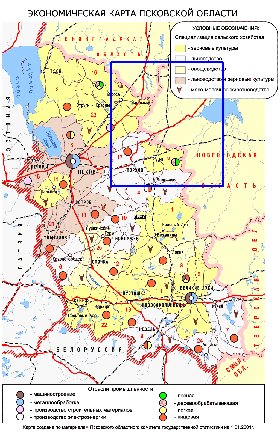 Economico mapa de Oblast de Pskov