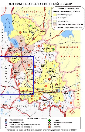 Economico mapa de Oblast de Pskov